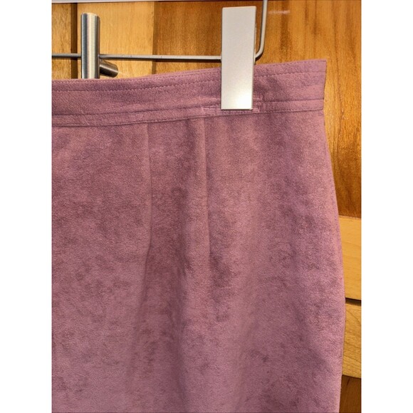 Baron Peters Vintage Ultrasuede Skirt Suit Set 16 Lined Button Zip Mauve Pink - Picture 8 of 12